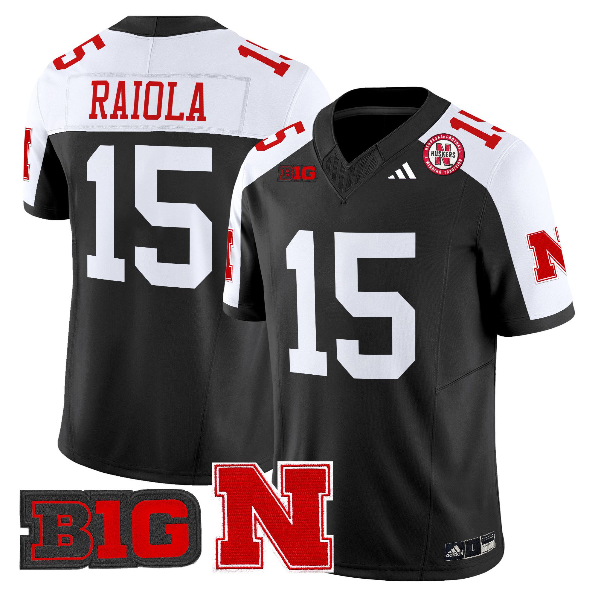 Men Nebraska Cornhuskers #15 Raiola Black 2024 Vapor Limited NCAA Jersey